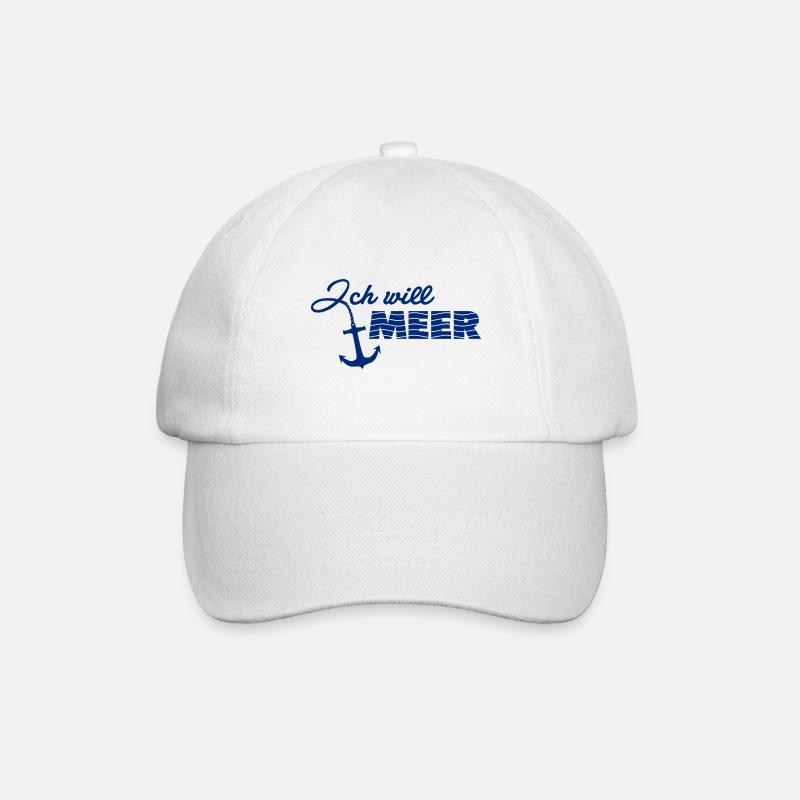 Ich will Meer - Baseballkappe - Weiß/Weiß