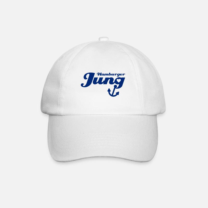 Hamburger Jung mit Herz - Baseballkappe - Weiß/Weiß