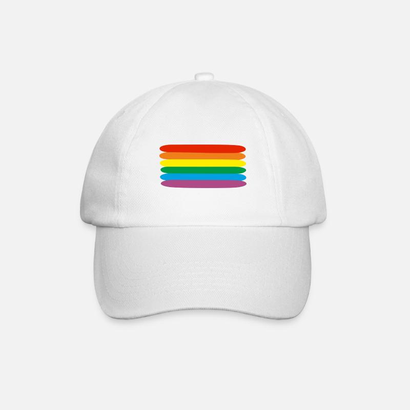 Rainbow - Regenbogen - Baseballkappe - Weiß/Weiß