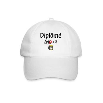 Diplômé bar +4 - Casquette classique - blanc/blanc - Devant