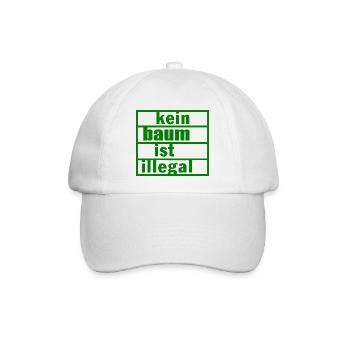 Kein baum ist illegal - Baseballkappe - Weiß/Weiß - Vorne