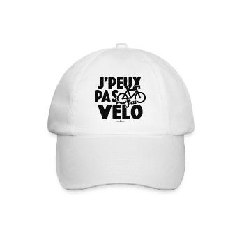 Je Peux Pas J'ai Vélo Cadeau Cycliste - Casquette classique - blanc/blanc - Devant