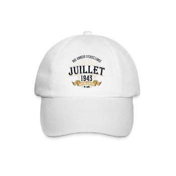 79 Ans Anniversaire Vintage Né(e) en Juillet 1943 - Casquette classique - blanc/blanc - Devant