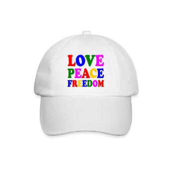 Love peace freedom - Baseballkappe - Weiß/Weiß - Vorne
