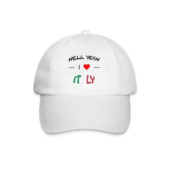 Hell Yeah i love Italy Italien Spruch - Baseballkappe - Weiß/Weiß - Vorne