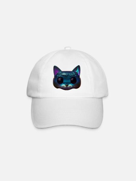 Mignon visage de chat magique! - Casquette classique - blanc/blanc