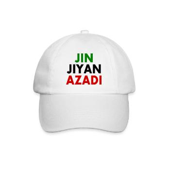 jin jiyan azadi - Baseballkappe - Weiß/Weiß - Vorne