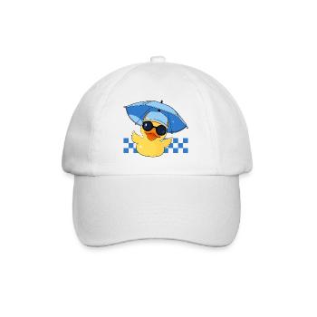 Quietscheente Sommer Badeente Rubber Duck Enten - Baseballkappe - Weiß/Weiß - Vorne