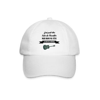 J'ai peut être l'air de t'écouter t-shirt guitare - Casquette classique - blanc/blanc - Devant