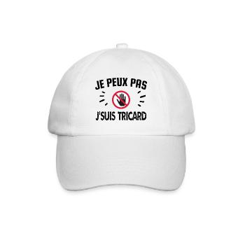 je peux pas je suis tricard - Casquette classique - blanc/blanc - Devant