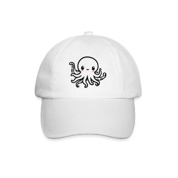 Cute Octopus Kawaii - Baseball Cap - white/white - Front