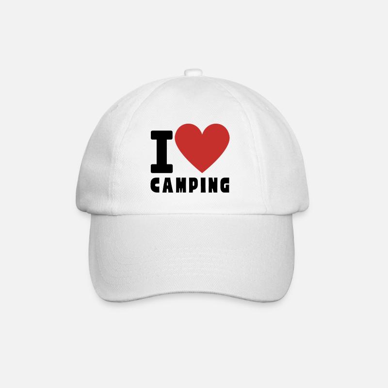 I Love CAMPING - Baseballkappe - Weiß/Weiß