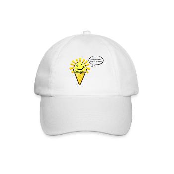 Eis als Sonne schmilzt mit witzigem Spruch - Baseballkappe - Weiß/Weiß - Vorne