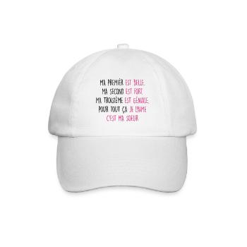 Ma SOEUR est belle - Casquette classique - blanc/blanc - Devant