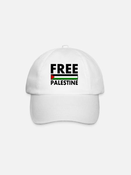 Free palestine - Baseballcap - hvit/hvit