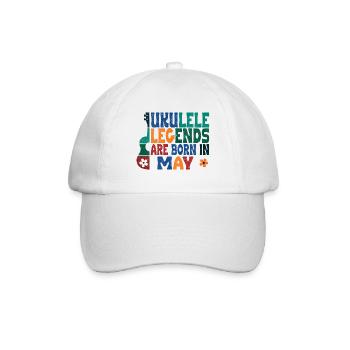 Ukulele Legends are born in May - Baseballkappe - Weiß/Weiß - Vorne