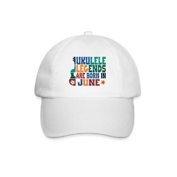 Ukulele Legends are born in June - Baseballkappe - Weiß/Weiß - Vorne