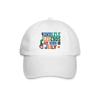 Ukulele Legends are born in July - Baseballkappe - Weiß/Weiß - Vorne