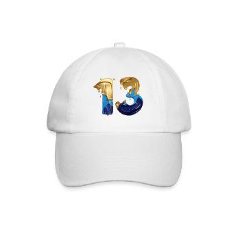 NR. 13 NUMMER 13 COOL 13. GEBURTSTAG - Baseballkappe - Weiß/Weiß - Vorne