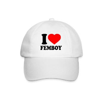 I love femboy - Baseballkappe - Weiß/Weiß - Vorne