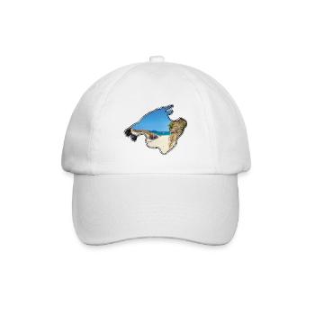 Mallorca map with picture Playa de Muro - Baseball Cap - white/white - Front