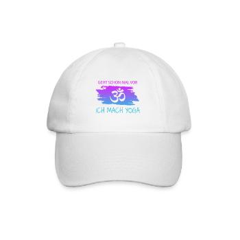 Geht schon mal vor ich mach Yoga - Baseballkappe - Weiß/Weiß - Vorne