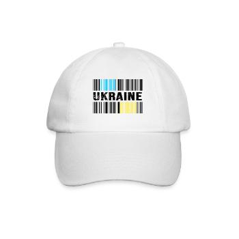 UKRAINE barcode-ukraine slava ukraini - Baseballkappe - Weiß/Weiß - Vorne