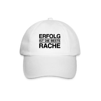 Erfolg ist die beste Rache - Baseballkappe - Weiß/Weiß - Vorne