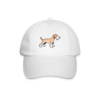 Cartoon Comic Süßer Terrier Hund - Baseballkappe - Weiß/Weiß - Vorne