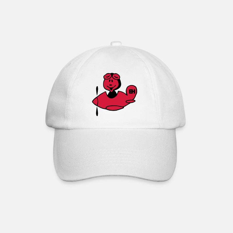 Red Airplane, Two-Color Design - Baseball Cap - white/white
