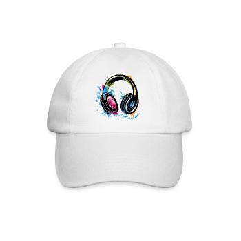 stylish Graffiti Headphones - Baseball Cap - white/white - Front