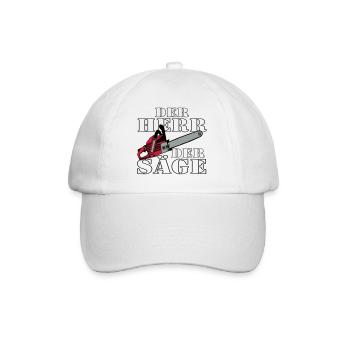 Motorsäge , der Herr der Säge Motorsäge (25) - Baseballkappe - Weiß/Weiß - Vorne