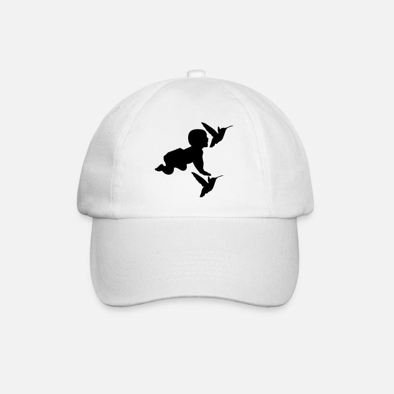 Baby Birds Vögel Kind Geburt Eltern Geschenk - Baseballkappe - Weiß/Weiß