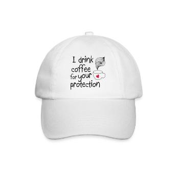 Je bois du café pour votre protection 2c - Casquette classique - blanc/blanc - Devant