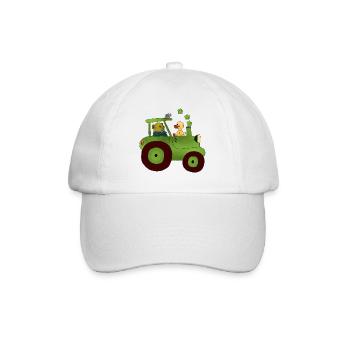 Mit dem Trecker unterwegs - Baseballkappe - Weiß/Weiß - Vorne