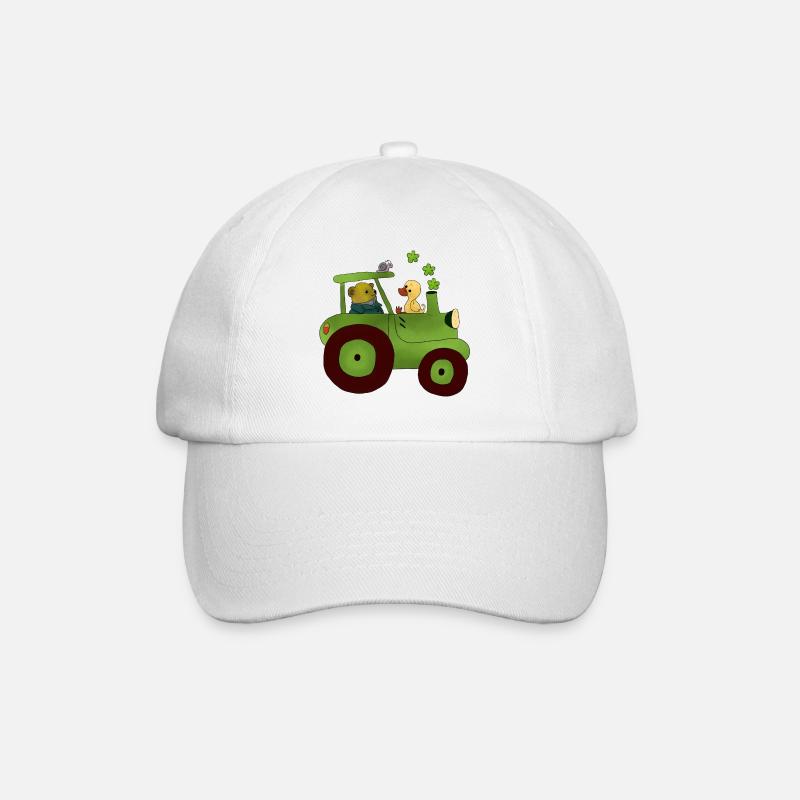 Mit dem Trecker unterwegs - Baseballkappe - Weiß/Weiß