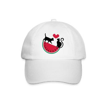 Melon Cat Love - Baseballkappe - Weiß/Weiß - Vorne