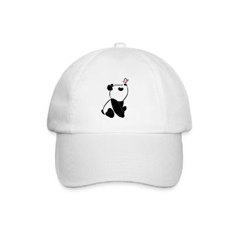 Panda avec papillon – Motif d’animal mignon - Casquette classique - blanc/blanc - Devant