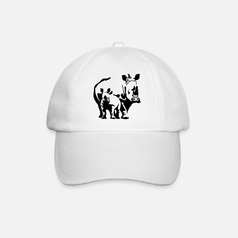 rhino - Baseball Cap - white/white