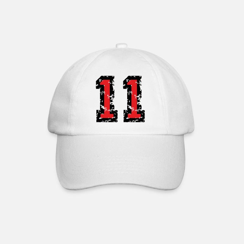 The Number Eleven - No. 11 (two-color) red - Baseball Cap - white/white