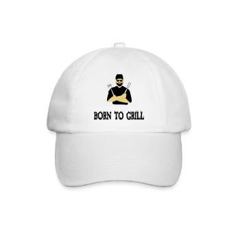 BBQ grilling - Baseball Cap - white/white - Front