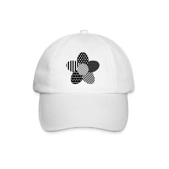 Flower with graphic pattern mix - Baseball Cap - white/white - Front