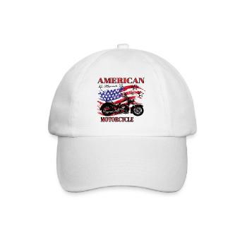 USA Flagge Bike Motorrad USA, amerika - Baseballkappe - Weiß/Weiß - Vorne