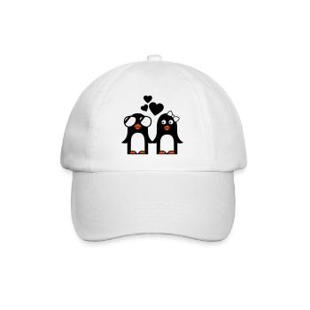 valentinstag pinguine - Baseballkappe - Weiß/Weiß - Vorne
