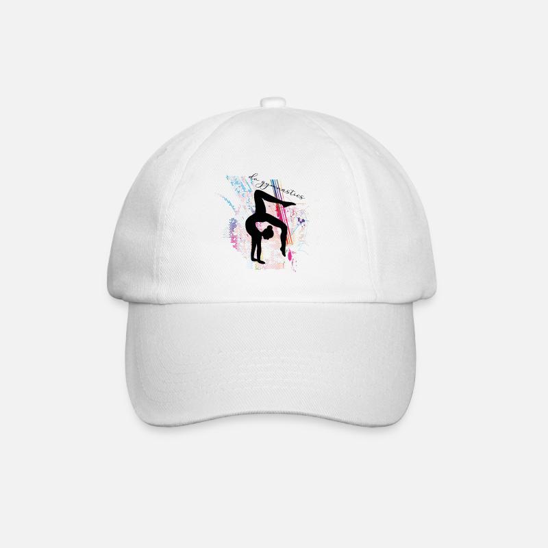 Die Turnerin Silhouette Geschenkidee für Mädchen - Baseballkappe - Weiß/Weiß