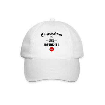 On prend tous un sens interdit - Casquette classique - blanc/blanc - Devant
