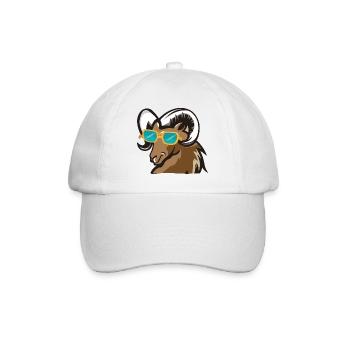 Ram with sunglasses - Baseball Cap - white/white - Front