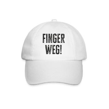 Finger weg - Bitte nicht berühren - Schutz - Baseballkappe - Weiß/Weiß - Vorne