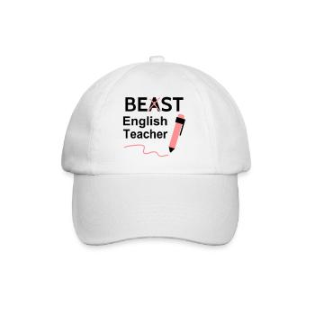 Funny Beast Meilleur professeur d’anglais - Casquette classique - blanc/blanc - Devant