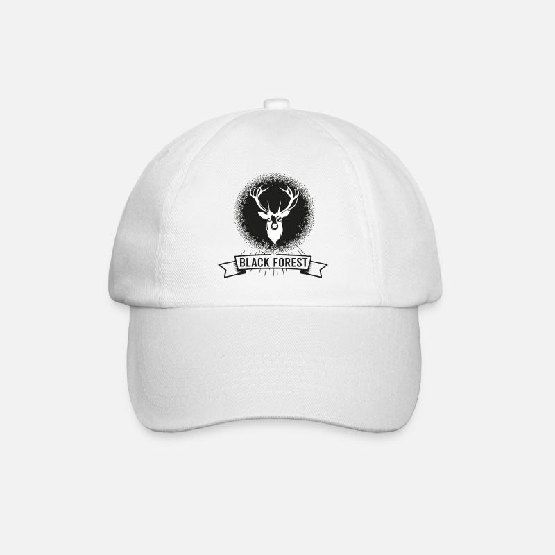 Dunkler Wald Hirsch Motiv - Baseballkappe - Weiß/Weiß